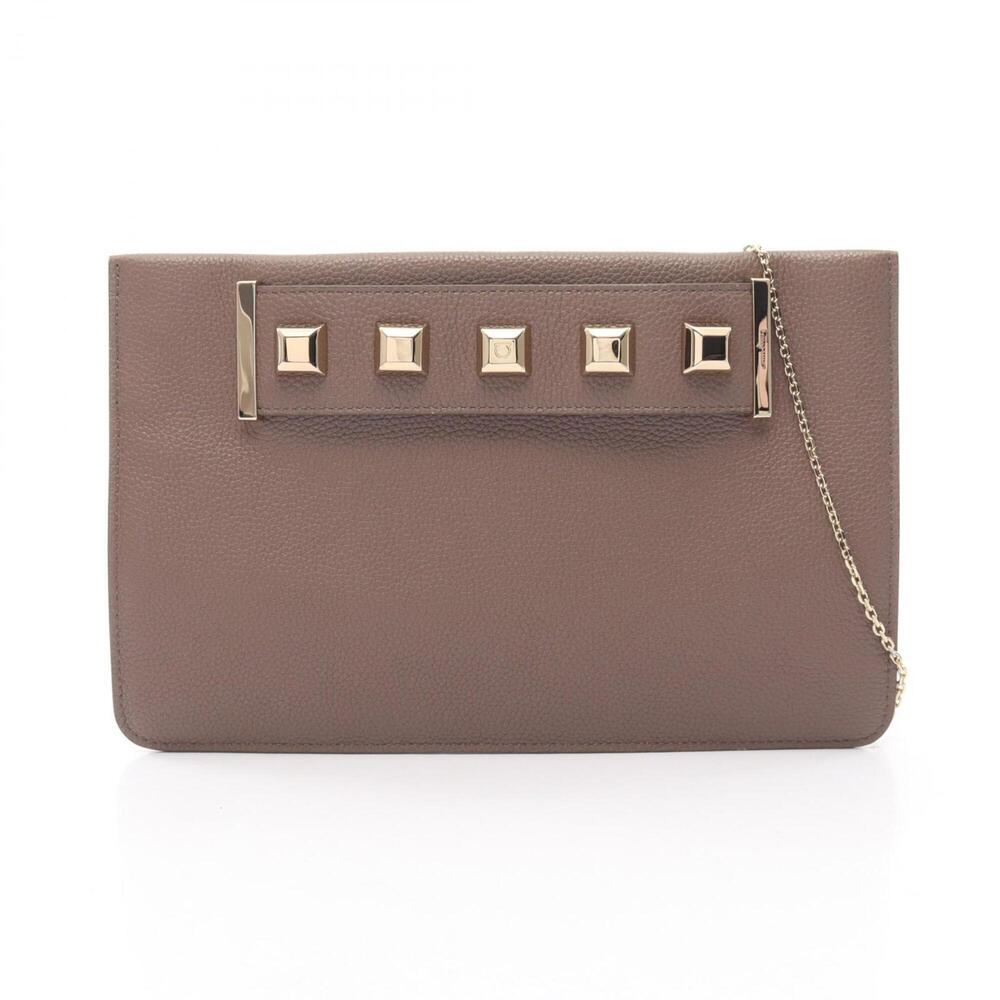Salvatore Ferragamo Gancini Studded Shoulder Bag/Handbag, Leather, Women's, B...